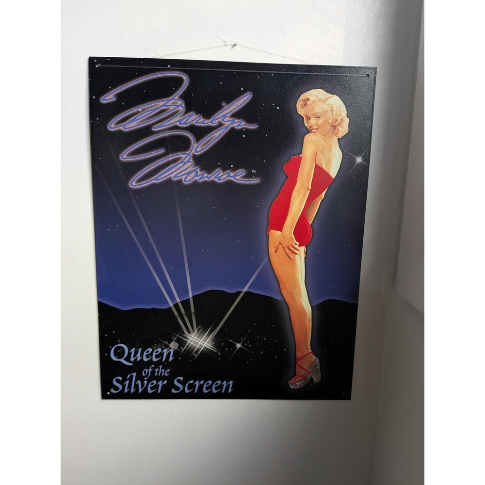 Vintage 1999 Marilyn Monroe Metal Sign Queen of the Silver Screen 12x16